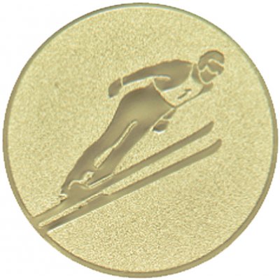 Emblém skoky na lyžích zlato 50 mm