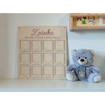 D-decor dřevěná deska Můj první rok se jménem a údaji o narození – Zboží Dáma