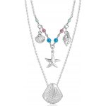 Šperky eshop Náhrdelník ze stříbra - mořské mušle, hvězdice, přírodní amazonit, turmalín a tyrkys AC09.10 – Zboží Mobilmania