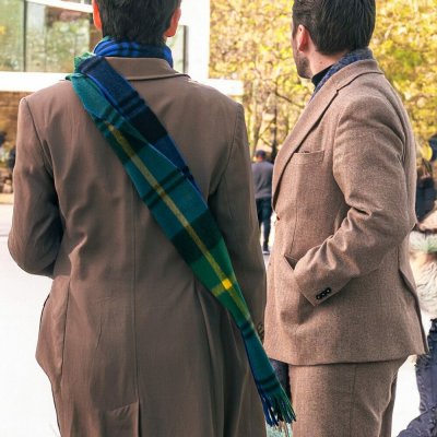 Joshua Ellis Modern Tartan Ripple Cashmere Scarf – Zboží Dáma