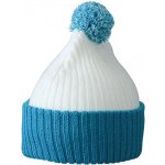 Myrtle Beach Knitted čepice with pompon MB7540 Bílá Aqua modrá – Hledejceny.cz