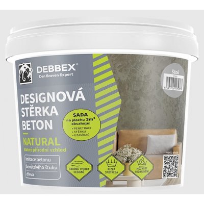 DEN BRAVEN Designová stěrka BETON NATURAL šedá sada 5kg – Sleviste.cz