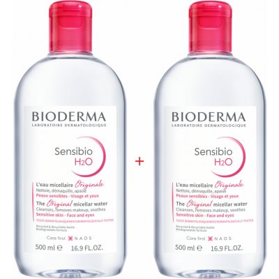 Bioderma Sensibio H2O micelární voda 2 x 500 ml dárková sada – Zboží Dáma