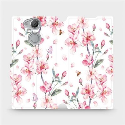 Pouzdro Mobiwear parádní flip Sony Xperia XA2 - M124S Růžové květy