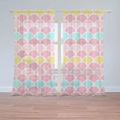 Záclony Barevné šupiny: 2 ks - 150x250 cm - Sablio – Hledejceny.cz