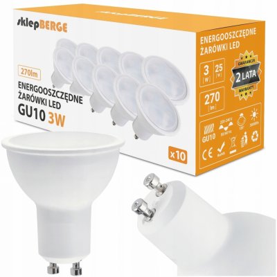 Berge LED žárovky GU10 3W 230V 250lm 10 ks – Sleviste.cz