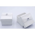 Mareb dárková krabička na šperky s mašlí a kamínkem bílá 5 x 5 cm – Zboží Mobilmania