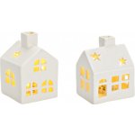 Textilomanie LED porcelánový domeček WHITE HOUSE 8 cm bílý - různé varianty – Zboží Dáma