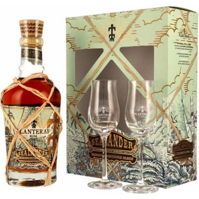 Planteray Sealander 40% 0,7 l (dárkové balení se 2 sklenicemi) – Zboží Dáma