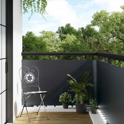 BALKONOVÝ ZÁVĚS TMAVĚ ŠEDÝ 300X100CM POLYRATAN – Hledejceny.cz