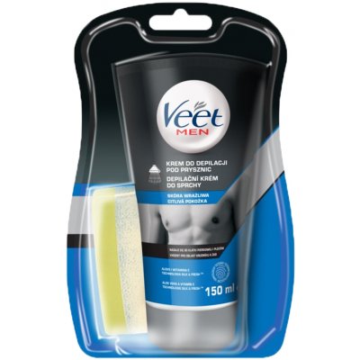 Veet Men Silk & Fresh depilační krém do sprchy pro citlivou pokožku 150 ml