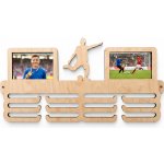 MAJADESIGN Věšák na medaile s fotorámečky fotbal Přírodní dřevo – Hledejceny.cz