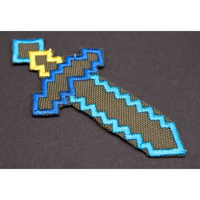 Nažehlovací záplata - Minecraft Enchanted diamond sword - Diamantový kouzelný meč - rozměr 9 cm x 4,5 cm – Zboží Dáma