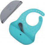 Bblüv Pöket Set 2 kusů bryndáků + lžička Aqua/Grey – Zboží Mobilmania