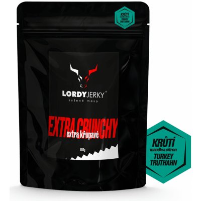 LORDYjerky KRŮTÍ sušené maso CITRON/MANDLE 500 g