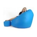 Agami sedací vak XXXL + podnožník modrý AGA2422 – Zboží Dáma