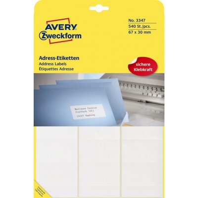 Avery Zweckform 67x30 mm, bílé 3347 – Zboží Mobilmania