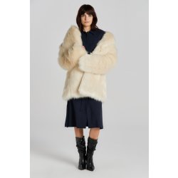 Gant Faux Fur Coat bílý