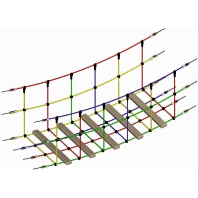 Síťový most s dodatečnými dřevěnými příčlemi – Zboží Mobilmania