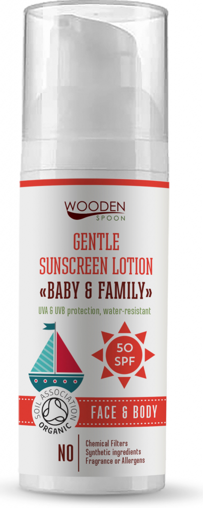 WoodenSpoon Baby & Family opalovací tělové mléko SPF50 50 ml