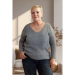 Italy fashion Elegantní svetr MOHAN hořčicová – Zboží Mobilmania