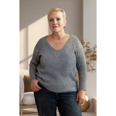 Italy fashion Elegantní svetr MOHAN hořčicová – Zboží Mobilmania