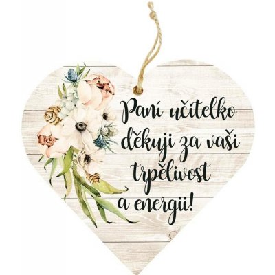 Bohemia Gifts Dřevěné vonítko do prádla srdce Paní učitelko, děkuji... 1 ks – Hledejceny.cz