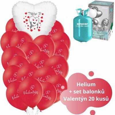 balonky.cz Helium set červené balónky Miluji Tě a Valentýn – Zbozi.Blesk.cz