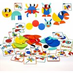 Montessori WOOPIE GREEN Dřevěné puzzle 40 rekonstrukčních vzorů 55 ks certifikát FSC – Sleviste.cz