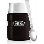 Thermos na jídlo se skládací lžící a šálkem 0,47 l černá – Hledejceny.cz