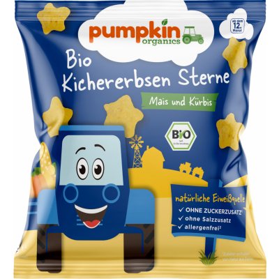 Pumpkin Organics BIO Foukané cizrnové hvězdičky Kukuřice a dýně 20 g – Zboží Dáma