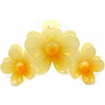 Květinový skřipec na vlasy Barva: žlutá – Zboží Dáma