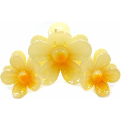 Květinový skřipec na vlasy Barva: žlutá – Zboží Dáma