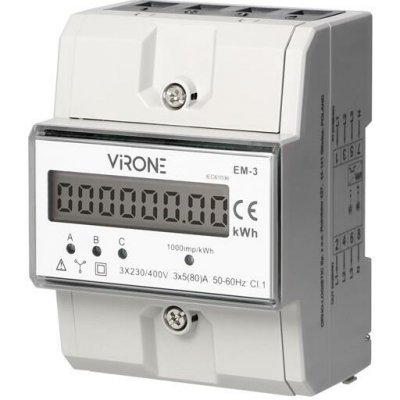 3-fázový indikátor spotřeby elektrické energie, 80A, 3 moduly, DIN TH-35mm – Hledejceny.cz
