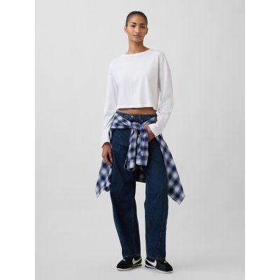 GAP Džíny Barrel High Rise Tmavě modré – Sleviste.cz