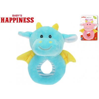 Mikrotrading Chrastítko plyšové dráček 14 cm Baby's Happiness – Zboží Mobilmania