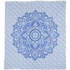 Přehoz Sanu Babu přehoz na postel modro-bílý tisk mandala 220 x 230 cm