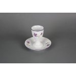 Bohemia Porcelán 1987 Kalíšek na vejce s podstavcem Rokoko Fialky FL – Zboží Dáma