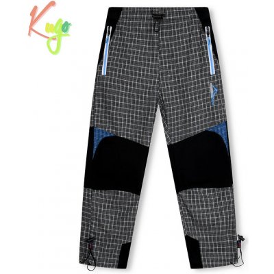 Kugo FK7605 Chlapecké plátěné kalhoty černá/šedá – Zboží Mobilmania