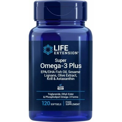 Life Extension Super Omega-3 Plus EPA/DHA with Sesame Lignans Olive Extract Krill & Astaxanthin 120 gelové tablety – Hledejceny.cz