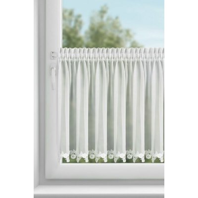 VITRÁŽKOVÁ ZÁCLONA LILI NA PÁSCE 150X60CM BÍLÁ – Hledejceny.cz
