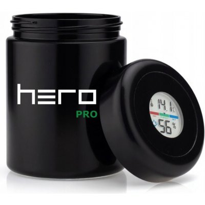 HERO PRO Nádoba na sypké potraviny s vlhkoměrem skleněná černá 250 ml – Hledejceny.cz