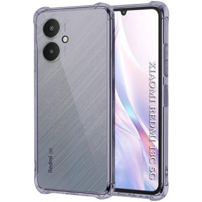 Techsuit - Shockproof Clear Silicone ochranný obal na Xiaomi Redmi 13C 5G – kouřově černý – Zboží Živě