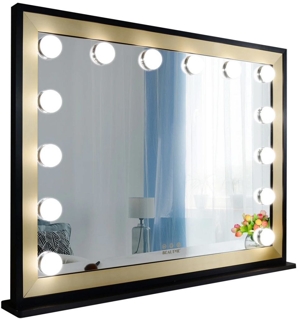 Mmiro Hollywoodské make-up s osvětlením L614 62 x 83 cm zlatá černá od 5  290 Kč - Heureka.cz