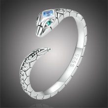 Grace Silver Jewellery Stříbrný prsten Snake stříbro had P BSR355 Stříbrná