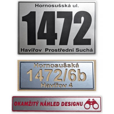 Domovní číslo popisné - orientační - velké – Zboží Mobilmania