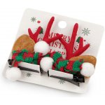 Párty sponky do vlasů vánoční Varianta: 1 červená, Balení: 1 pár – Hledejceny.cz