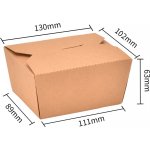 www.zatavitelnemisky.cz Papírový box EKO na jídlo 151x120x65 mm Kraft s chlopněmi 1300 ml – Zbozi.Blesk.cz