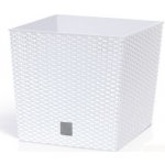 Prosperplast Květináč ratanový Rato low DRTS200L 6,8L bílý – Hledejceny.cz