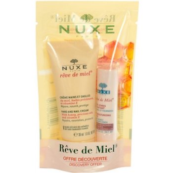 Nuxe Reve de Miel Hand And Nail Cream 30 ml Reve de Miel Hand And Nail Cream + 4 g Reve de Miel Lip moisturizing Stick krém na ruce a nehty dárková sada